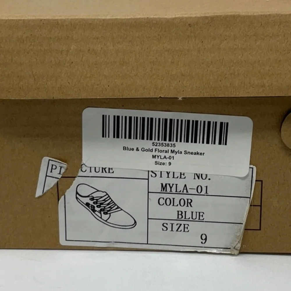 NIB women’s Via Pinky Collection denim embroidered sneakers, size 9 - Picture 6 of 8